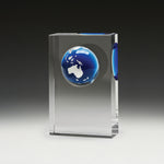 Blue Globe Crystal Plaque - BG131